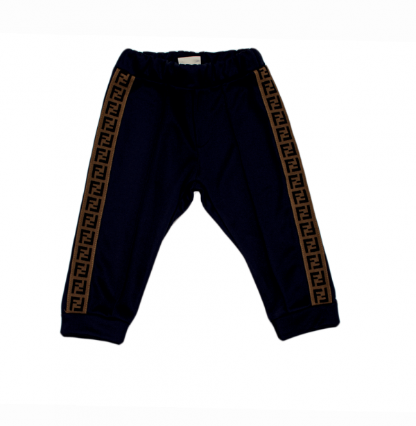 Fendi - Pantalone blu scuro con banda laterale per neonato