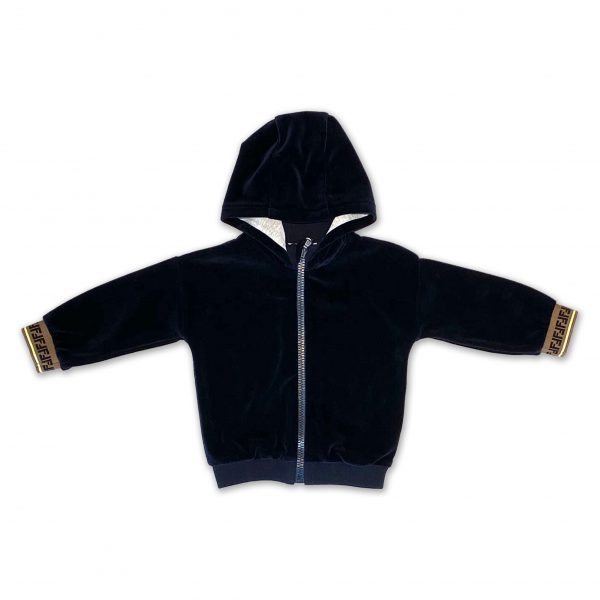 Fendi - Giubbino felpa nero con zip per neonato