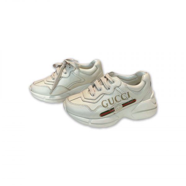 Gucci - Sneaker in pelle bianca bimba