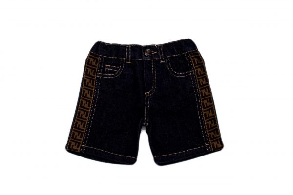 Fendi - Short jeans neri per neonato