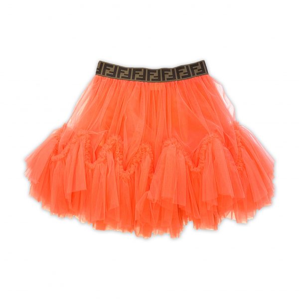 Fendi - Gonna a tulle arancio bimba