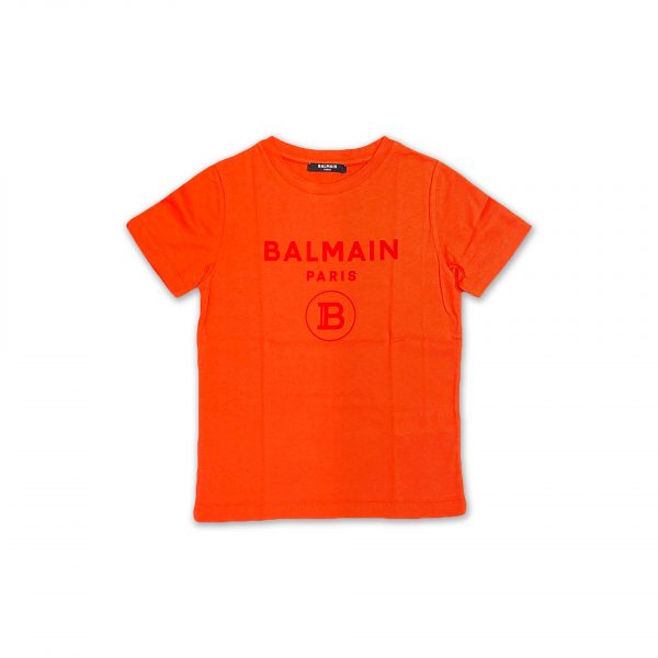 Balmain - T-shirt arancione bimbi