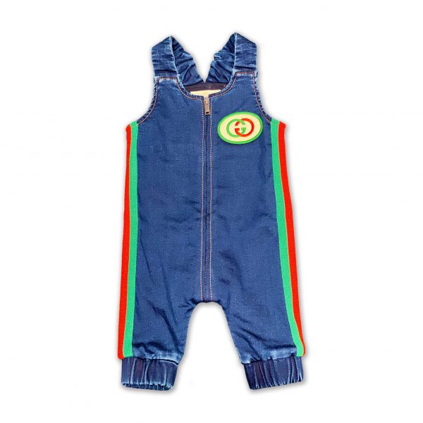 Gucci - Salopette jeans denim per neonato