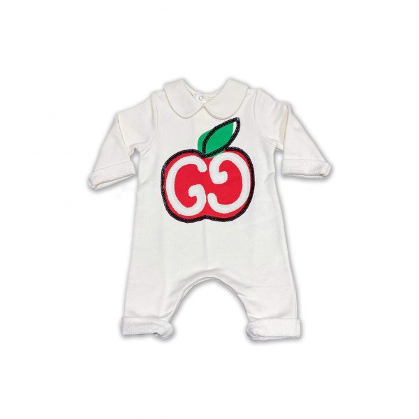 Gucci - Tutina bianca cherry per neonata