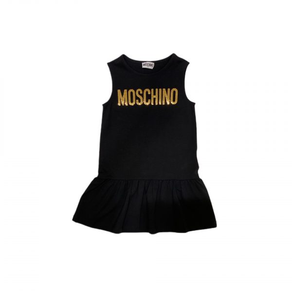 ABITO MOSCHINO LOGO PAILLETTES GOLD