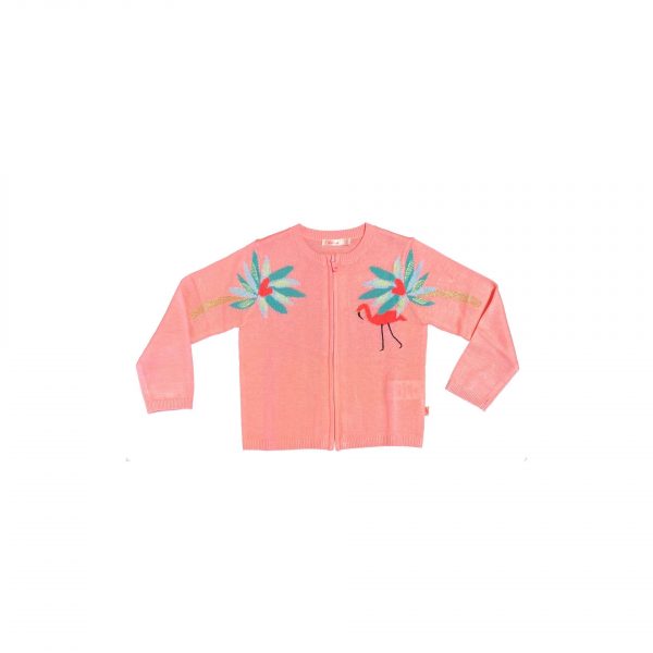 MAGLIA APERTA FENICOTTERI CON ZIP