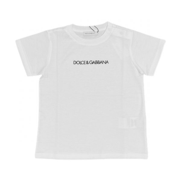 T SHIRT MANICA CORTA LOGO NERO RICAMO