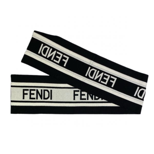 Fendi - Sciarpa double con logo bimbo