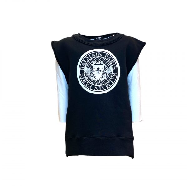 Balmain - Felpa smanicata  con logo bimbi