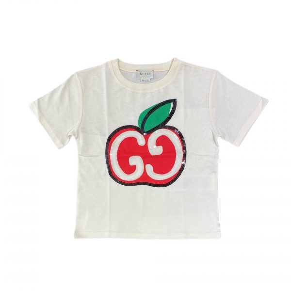 Gucci - T-shirt bianca cherry bimba