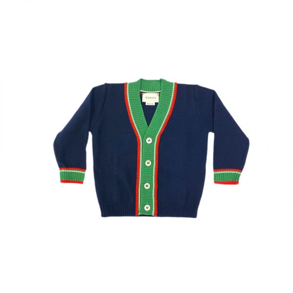Gucci - Cardigan blu e verde per neonato