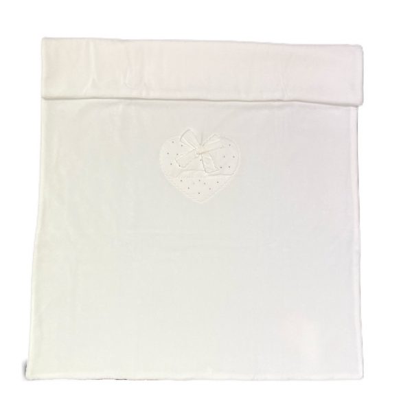 COPERTA  IN CINIGLIA CUORE E FIOCCO