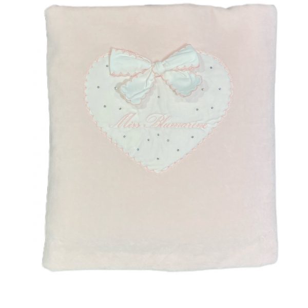 COPERTA IN CINIGLIA CUORE E FIOCCO