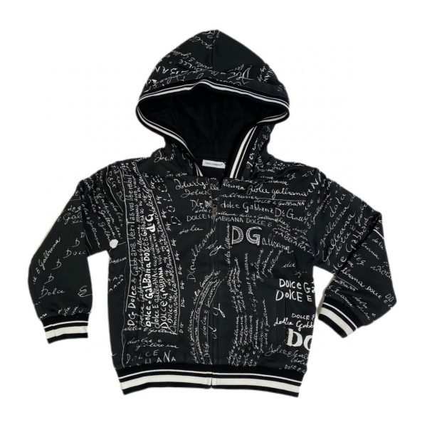 D&G - Felpa nera con cappuccio bimbo