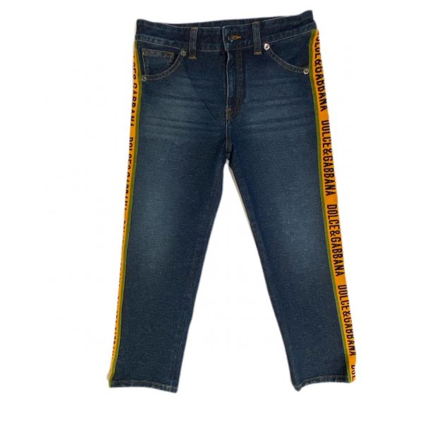 D&G - Jeans felpato con banda laterale bimbo