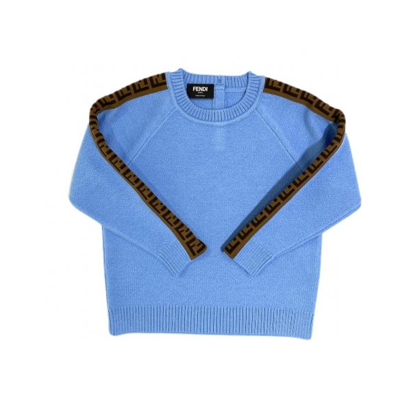 Fendi - felpa tricot azzurra per neonato
