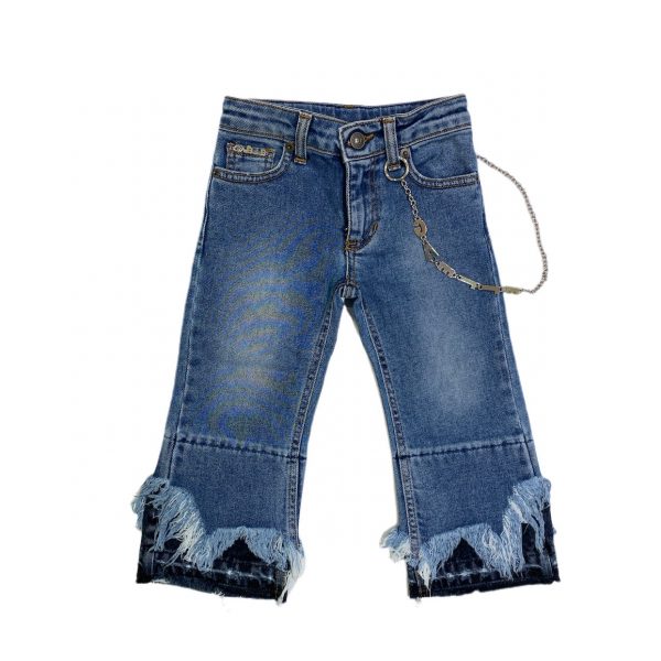 JEANS SFRANGIATO CON CATENA