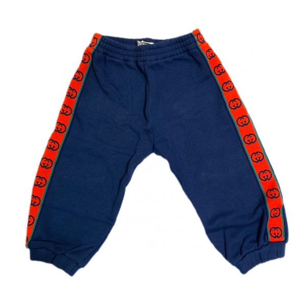 Gucci - Pantalone felpato blu per neonato
