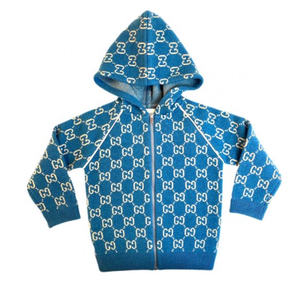 Gucci - Cardigan in lana con cappuccio per neonato
