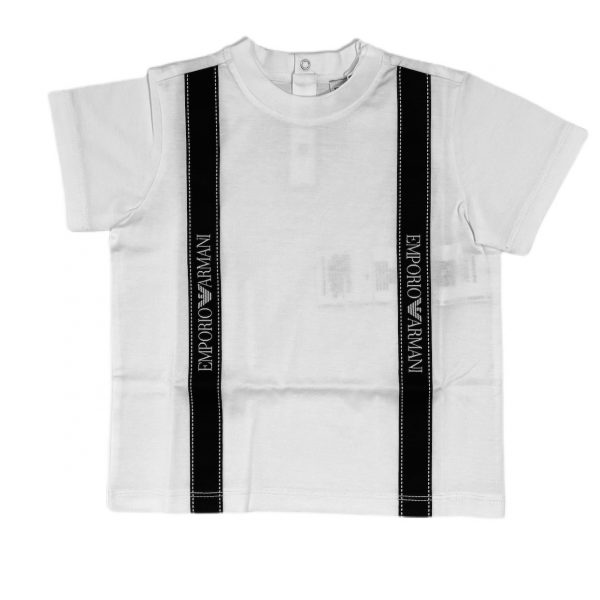 Giorgio Armani - T-shirt bianca co bretelle per neonato