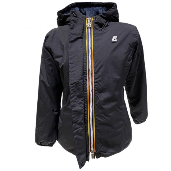 K-Way - Giubbino ripstop marmotta nero bimba