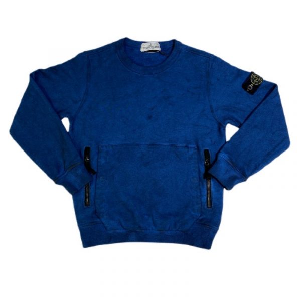 Stone Island - Felpa girocollo con zip laterali bimbo