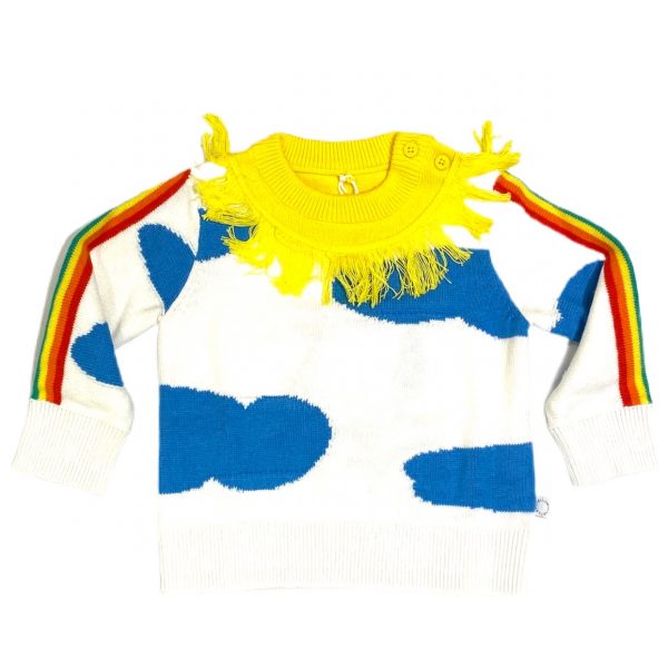 Stella McCartney - Maglioncino con frange al collo per neonato
