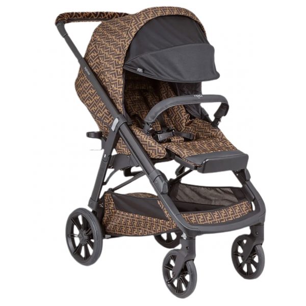 Fendi - Passeggino ff marrone per neonato