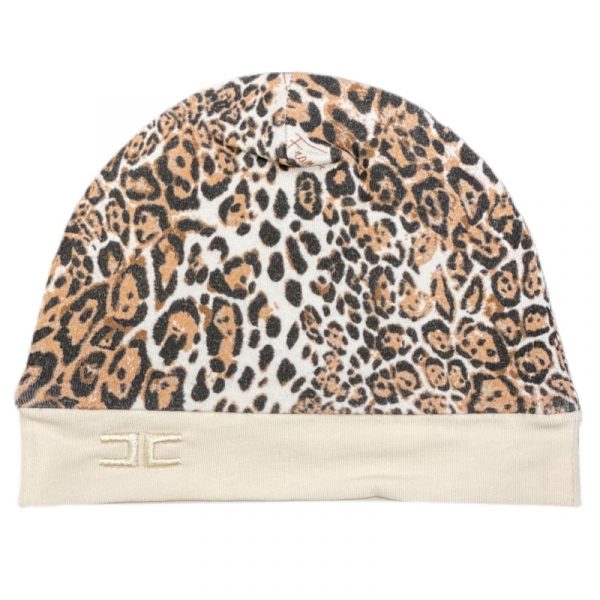 Elisabetta Franchi - Cappello maculato beige per neonata