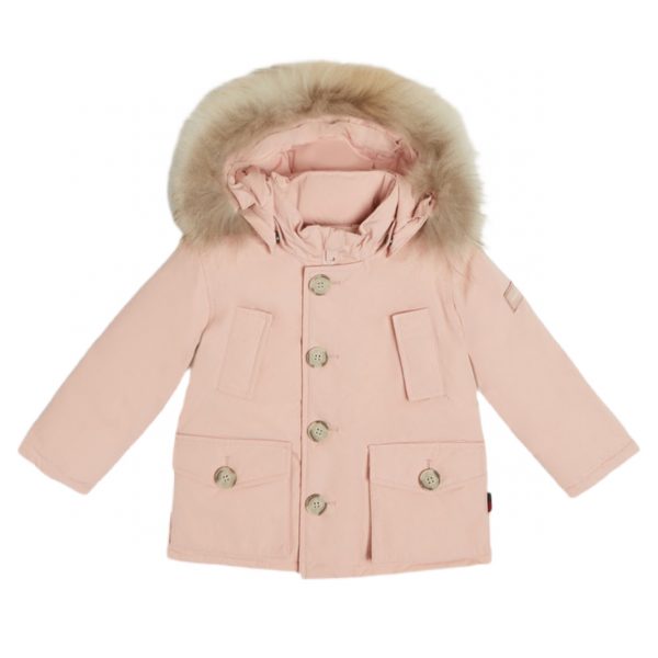 Woolrich - Parka rosa con pelliccia