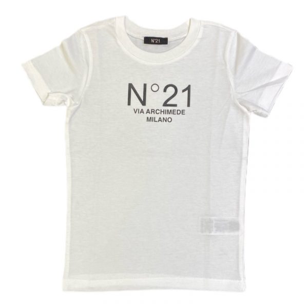 N 21 - T-shirt in cotone bianca bimbi
