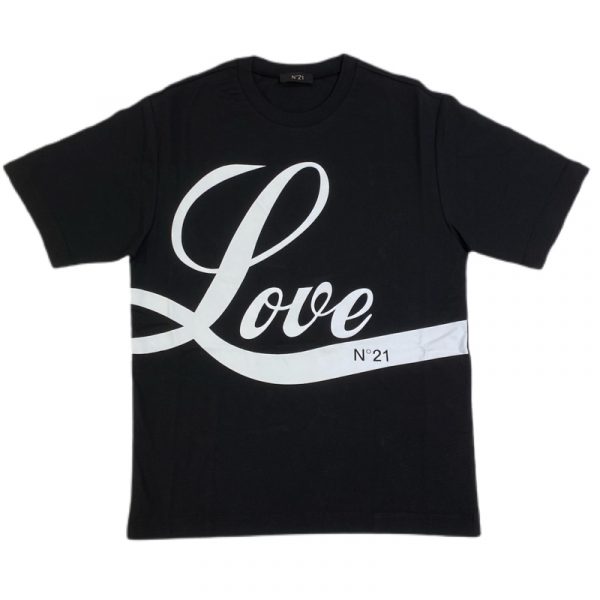 N 21 - T-shirt in cotone nera bimbi