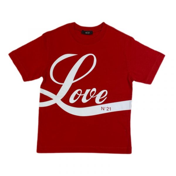 N 21 - T-shirt in cotone rossa bimbi