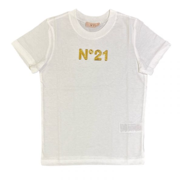 N 21 - T-shirt in cotone bianca bimba