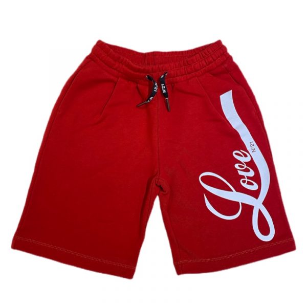 N 21 - Bermuda in cotone garzato rosso bimbi