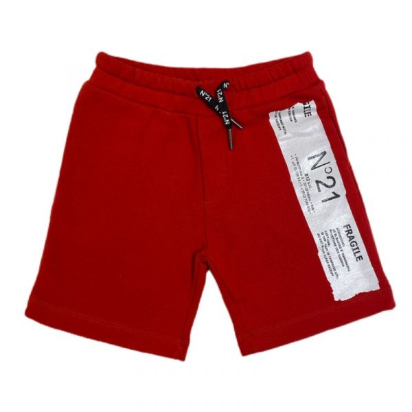 N21 - Bermuda in felpa rosso bimbi