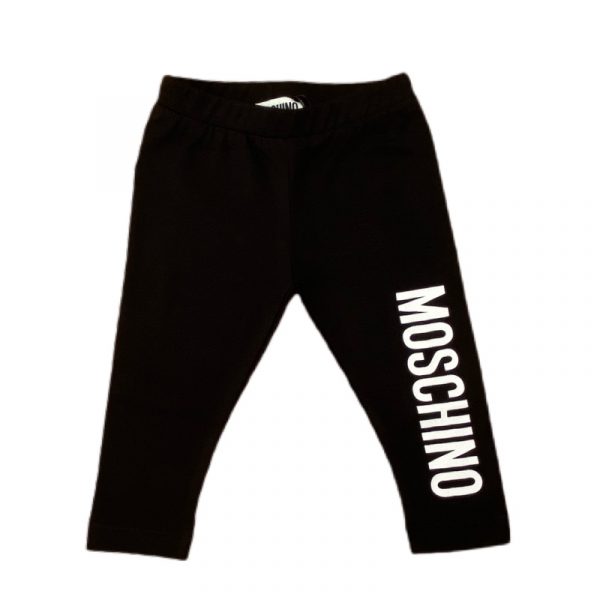 Moschino - Leggins in cotone neri per neonata