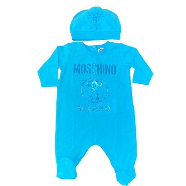 Moschino - Tutina + cappello turchese per neonato