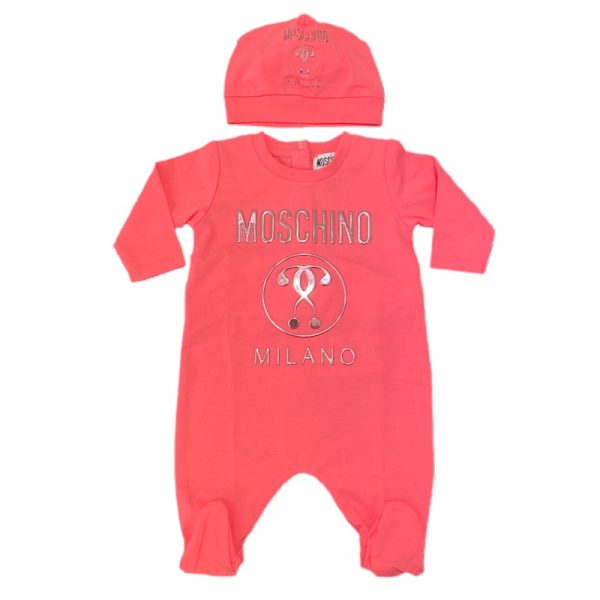 Moschino - Tutina + cappello fucsia bubble per neonata