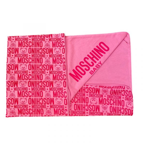 Moschino - Coperta in cotone rosa per neonata