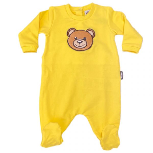 Moschino - Tutina con orsetto che suona gialloper neonato