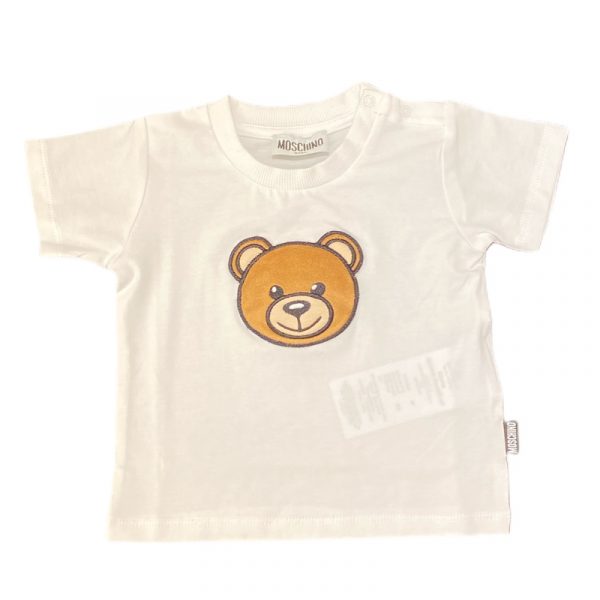 Moschino - T-shirt in cotone bianca per neonato
