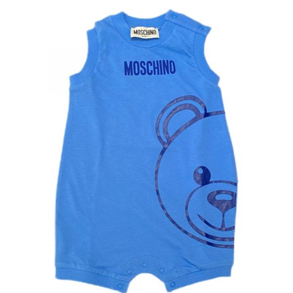 Moschino - Pagliaccetto in cotone blu per neonato