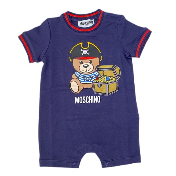 Moschino - Pagliaccetto in cotone blu per neonato