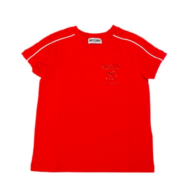 Moschino - T-shirt in cotone rosso bimbo