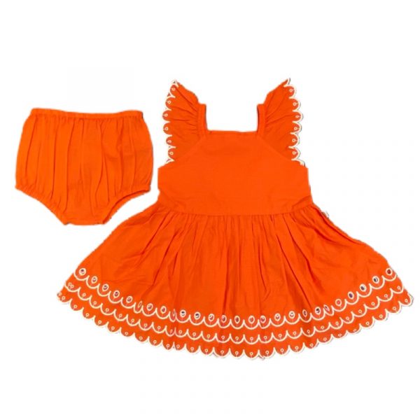 Stella McCartney - Abito in cotone rosso per neonata