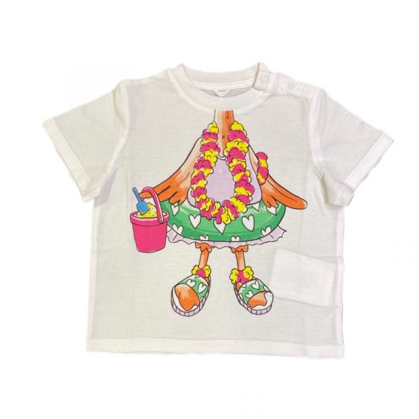 Stella McCartney - T-shirt in cotone bianca per neonata