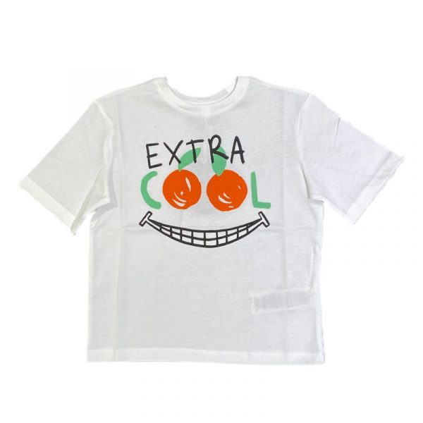 Stella McCartney - T-shirt in cotone bianca bimbi