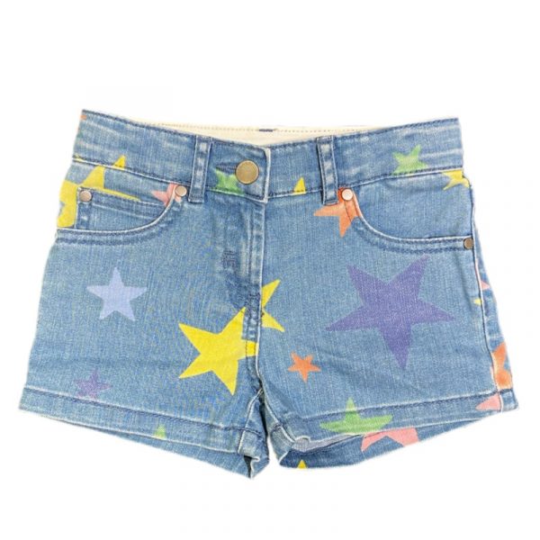 Stella McCartney - Short in jeans con stelle bimba