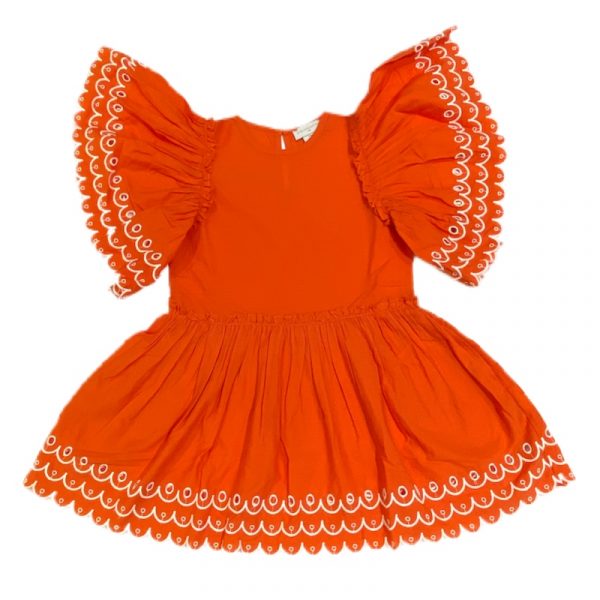 Stella McCartney - Abito con smerlo rosso per bimbo